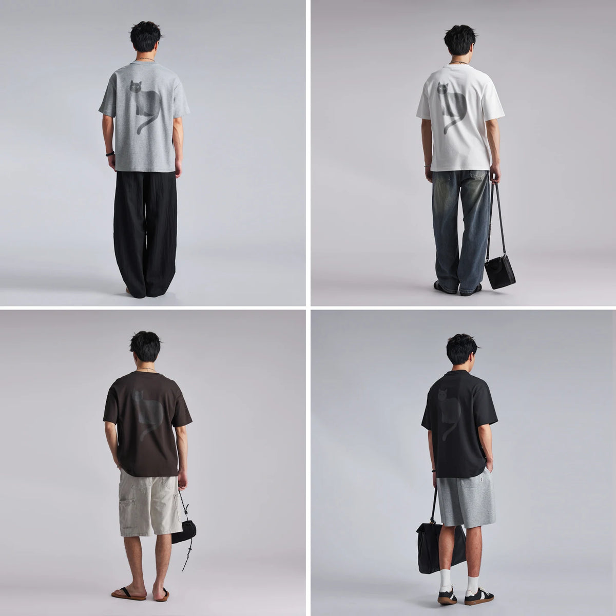 Fashion Men's Cat Letter Print T-Shirt 2026 Summer Loose Comfortable Breathable Casual Couple Short Sleeve Tops
