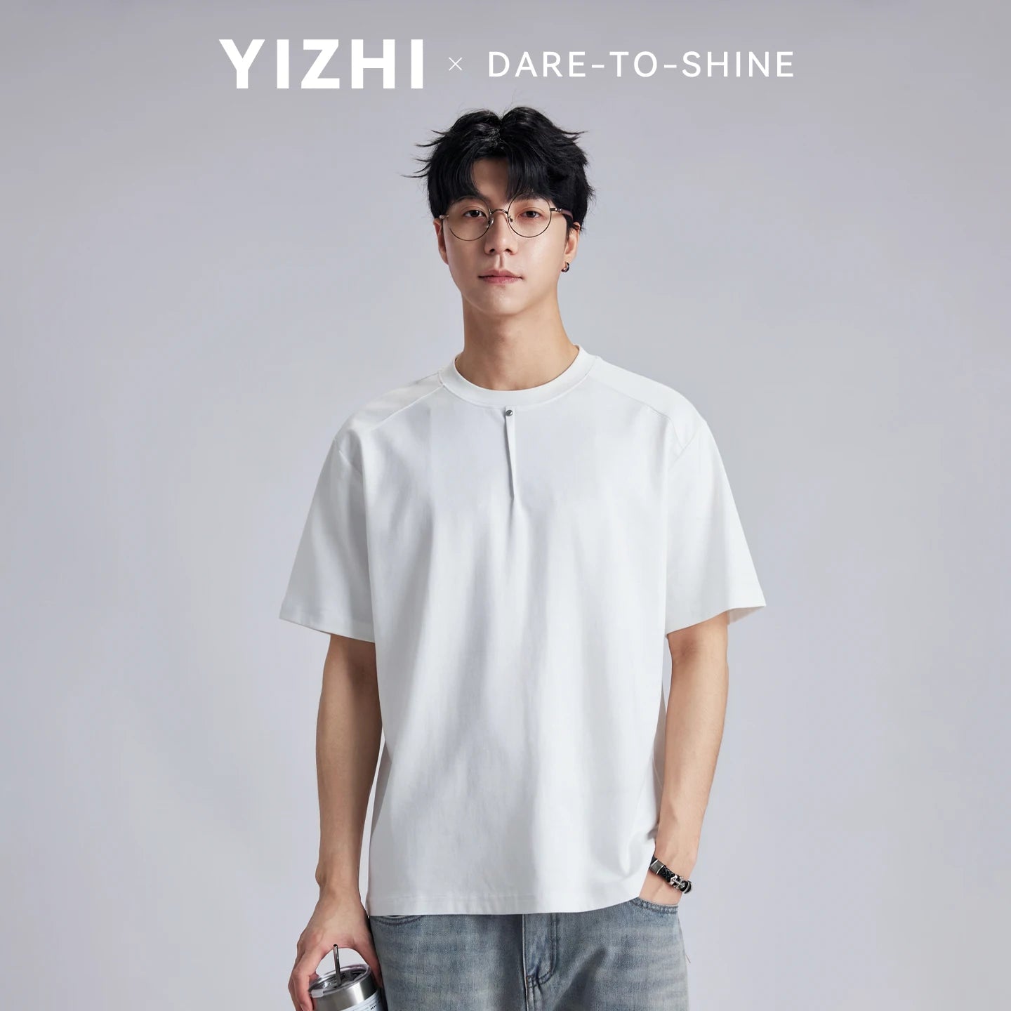 Fashion Men's Minimalist Henley Neck T-shirt 2026 Summer Loose Raglan Sleeve Solid Color Soft Casual Commuter Short Sleeve Tops